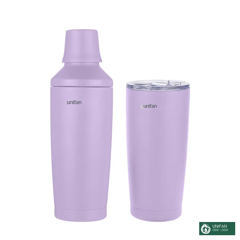UNIFAN 20OZ New Design Cocktail Martini Shaker Gift Set with Jigger Lid Compatible Doubles As a Tumbler