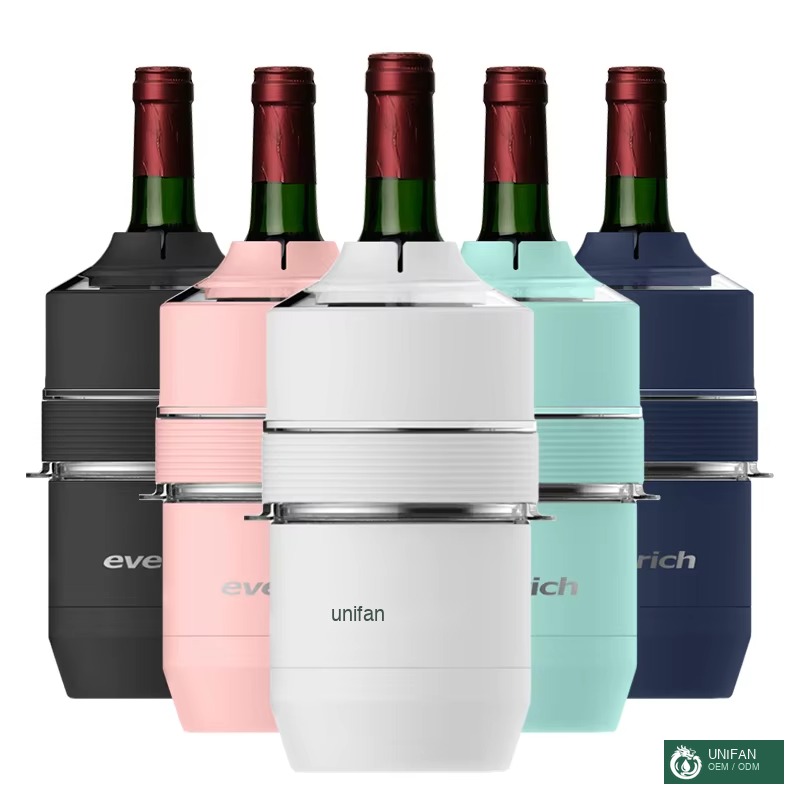 UNIFAN ODM Stainless Steel Wine Bottle Chiller Insulated Vacuum Wine Bottle Chiller Custom Logo & Custom Color