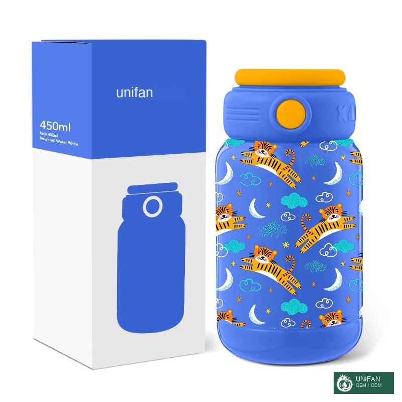 UNIFAN Sublimation Kids Water Bottle Sports Insulated Stainless Steel Water Bottles New Shape