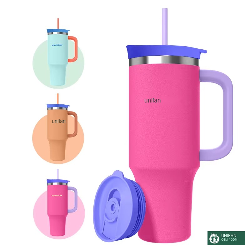 UNIFAN UNIFAN40oz New 2 in 1 Lid Handle Tumbler 304 Stainless Steel Double Wall Vacuum Insulated Travel Mug for Coffee & Beer
