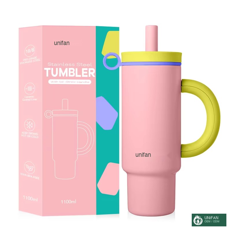 UNIFAN Bulk Order Customization Portable 360° Overturn Double Vacuum Insulation Keep Warm and Cold Water Tumbler for Short Trip Camping