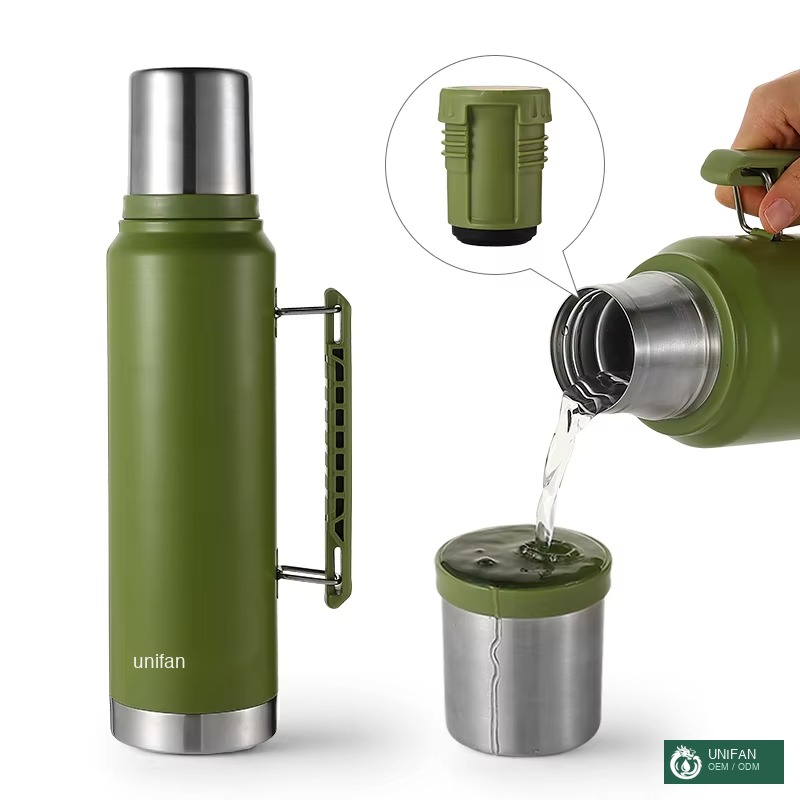 UNIFAN Double-Layer Temperature Double Lid Design 304 Stainless Steel Outer Layer with Lock System Water Bottle Manufacturing