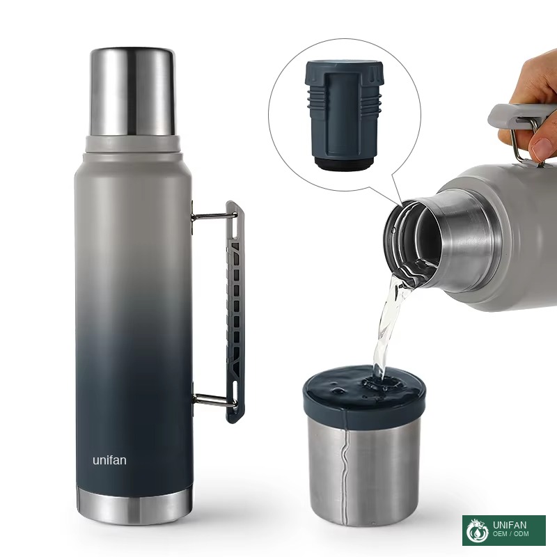 UNIFAN Custom ODM OEM Steel Water Bottles 1200ml Bottles of Water Hot Bottle Water for Travel Outdoor Camping