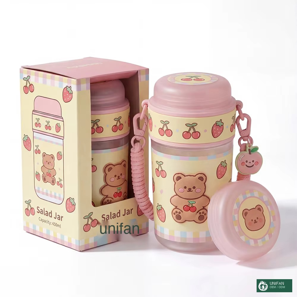 UNIFAN UNIFANBPA FREE Plastic Leakproof Kids Bento Lunch Box Container Lunch Box Food Jar