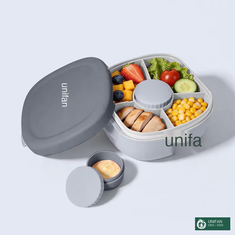 UNIFAN 2026 Custom Functional Portable Lunch Box Plastic BPA-free Leakproof Easy to Clean Kid-Friendly Outdoor