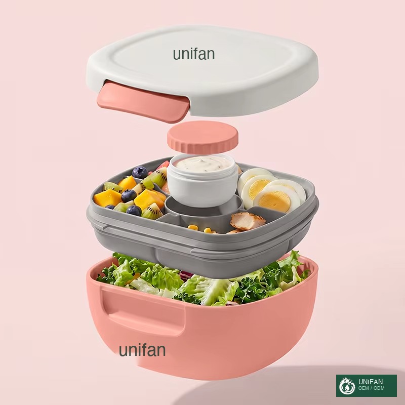 UNIFAN ODM Custom Functional Portable Lunch Box Plastic BPA-free Leakproof Easy to Clean Kid-Friendly Outdoor