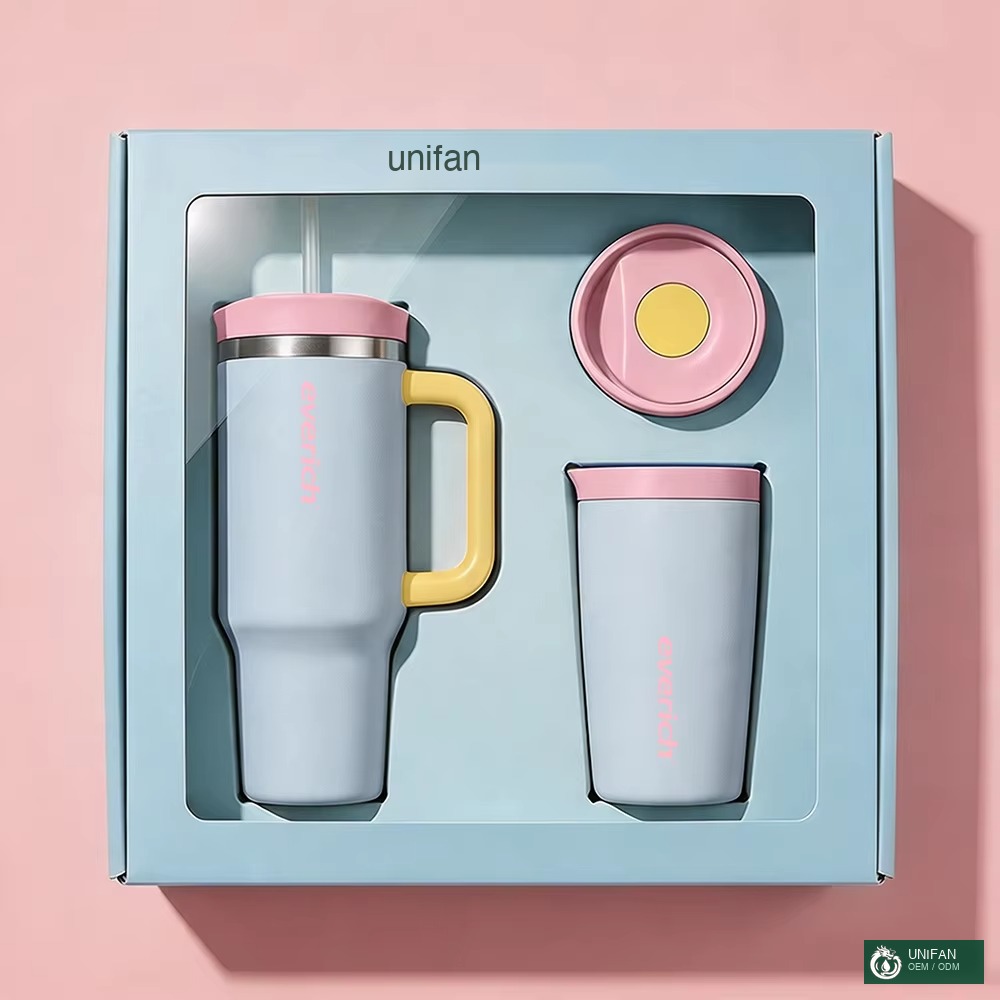 UNIFAN Premium Stainless Steel Vacuum Insulated Tumbler Set Double Wall Coffee Tumblers for Hot & Cold Drinks