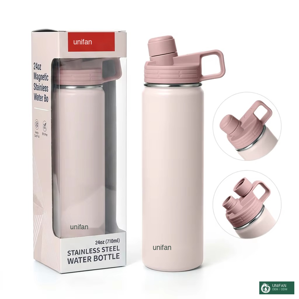 UNIFAN Large Capacity Stainless Steel Water Bottle with Magnetic Cap Double Wall Vacuum Insulated Eco-friendly Leakproof for Sports