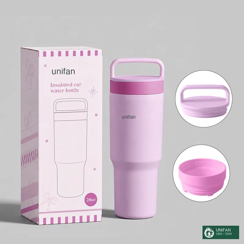 UNIFAN 20oz Stainless Steel Tumbler with Ice Lid Double Wall Vacuum Insulated, 304 Food Grade, BPA Free Custom Logo Camping Travel Car