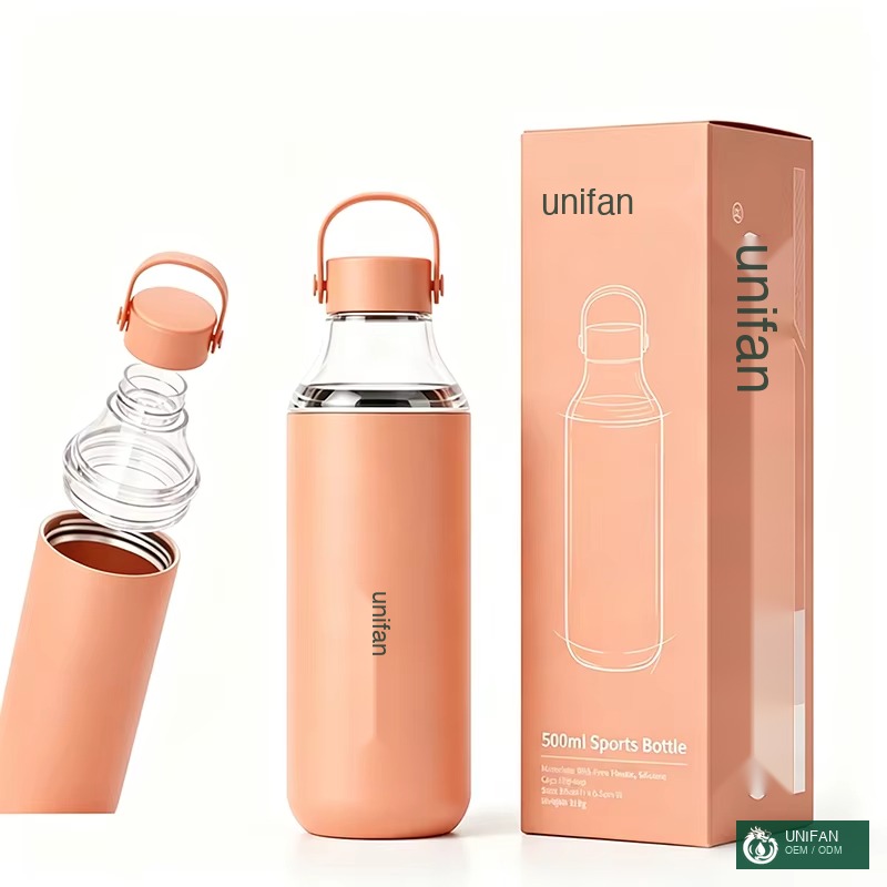 UNIFAN Double Wall Vacuum Insulated Water Bottle 350ml 500ml 304 Stainless Steel Tea Strainer Leakproof BPA Free Handle 24 H Hot Cold