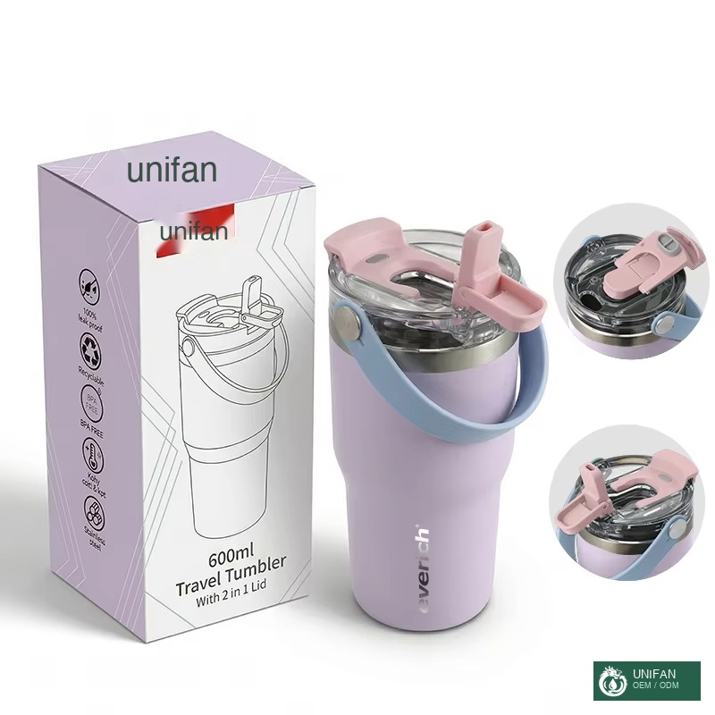 UNIFAN 20oz 30oz Stainless Steel Tumbler with 2-in-1 Lid Double Wall Vacuum Insulated, 304 Food Grade, Two Ways Drink Coffee Travel Mug