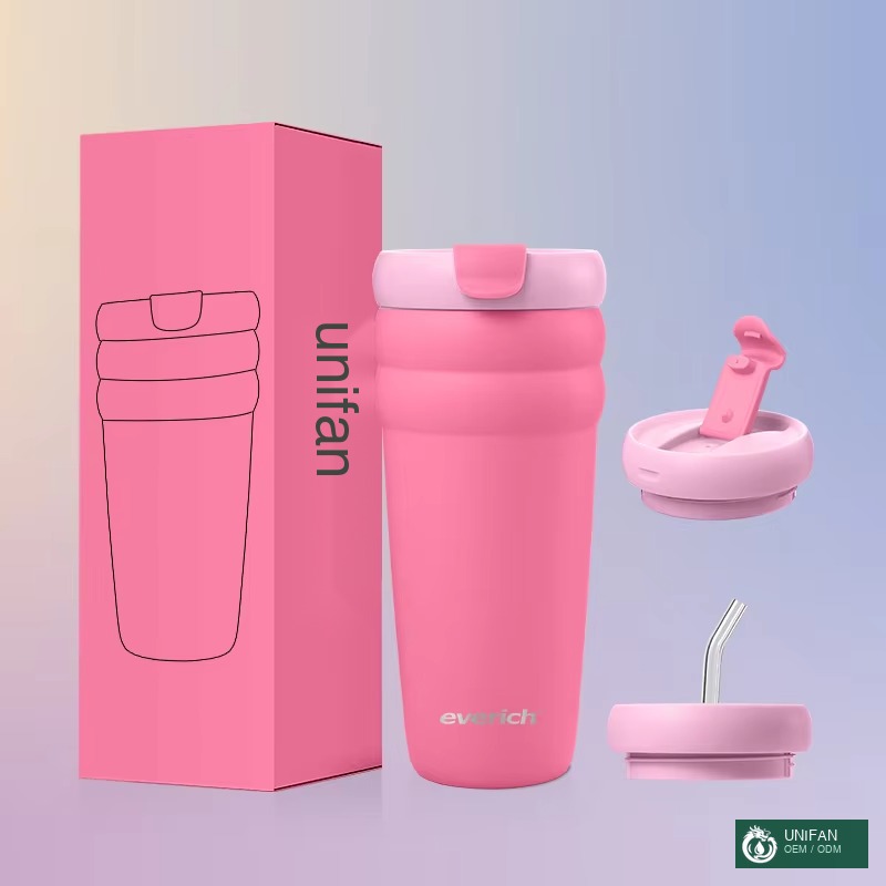 UNIFAN 26oz Insulated Stainless Steel Tumbler with Straw Lid Vacuum Insulated Water Bottle for Travel Eco-friendly Reusable Coffee Cup